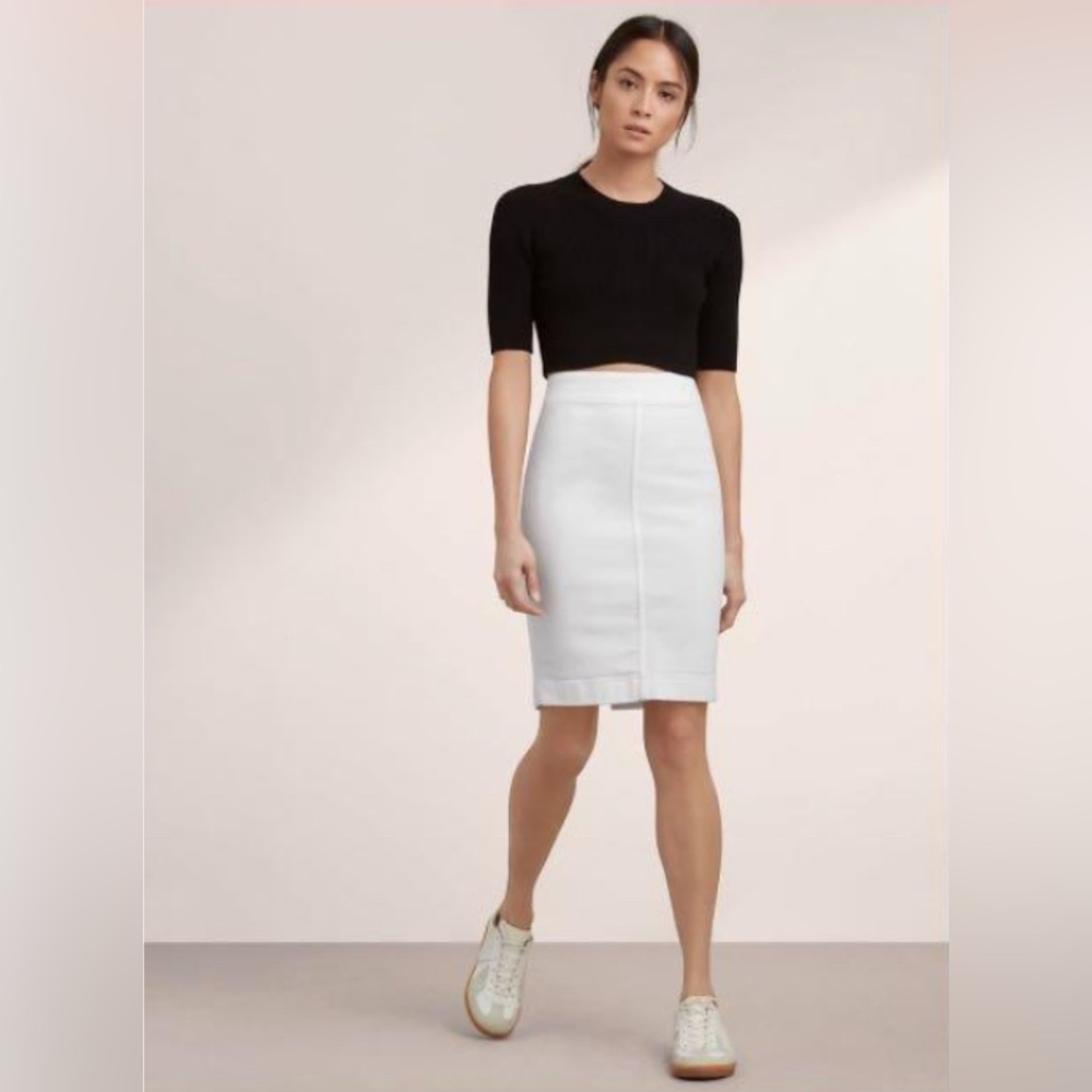 Aritzia Wilfred White Denim Straight Skirt